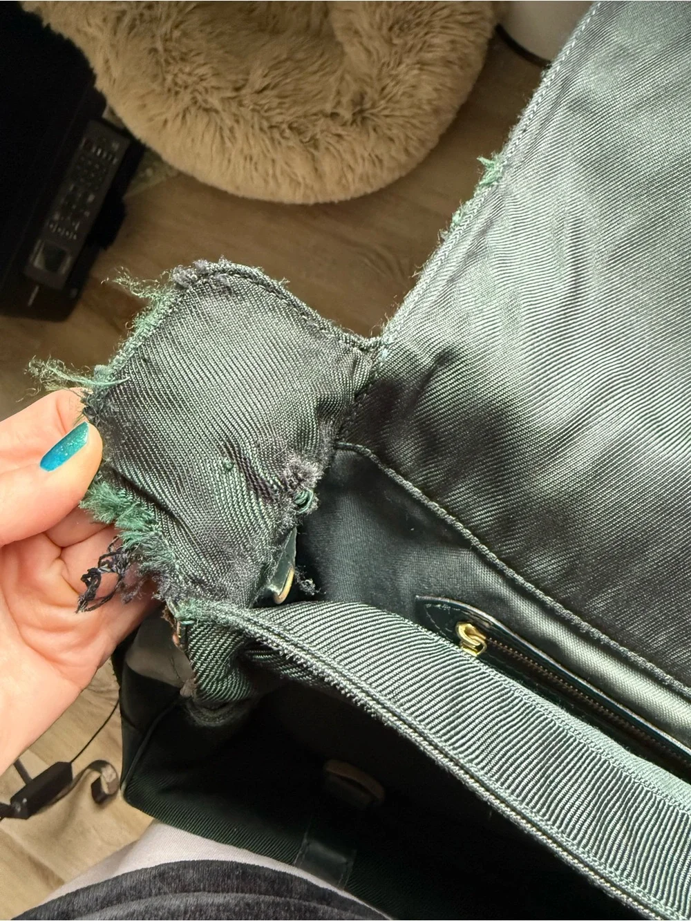 Louis Vuitton Teal Green Leather messenger bag